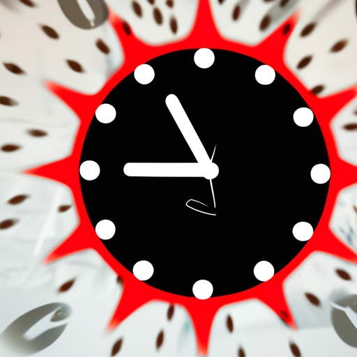 שעון עם המחוגים שלו מצביעים על סמלים עסקיים, המייצג את הזמן הנכון למבצעים ממומנים